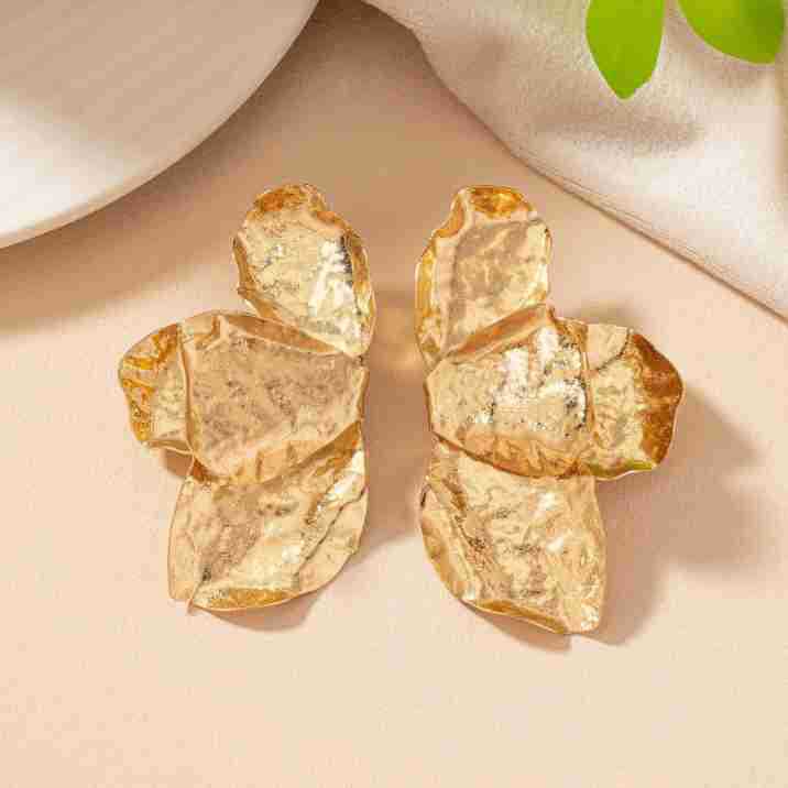 Flower Plating Alloy Drop Earrings