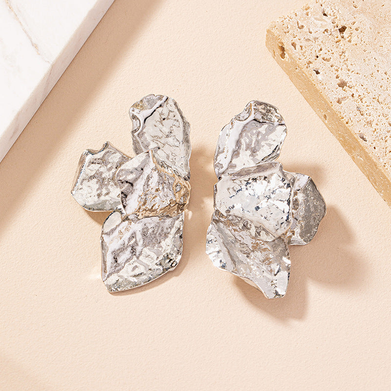 Flower Plating Alloy Drop Earrings