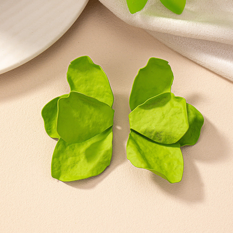 Flower Plating Alloy Drop Earrings
