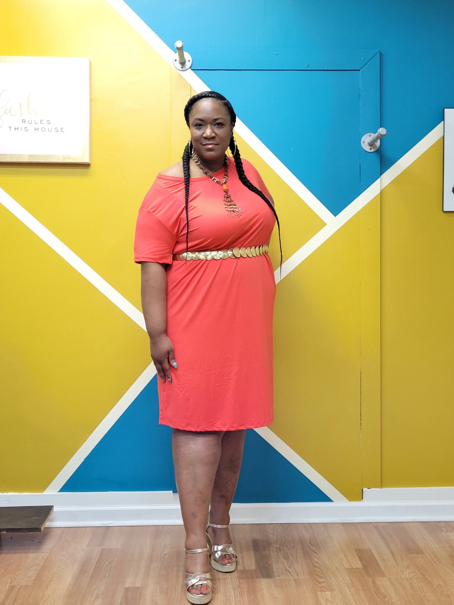 Loose Fit Short Sleeve Maxi Dress