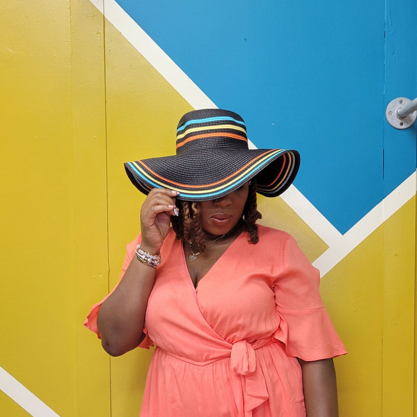 Solid Color w/Tri-Color on Edge Brim Hat
