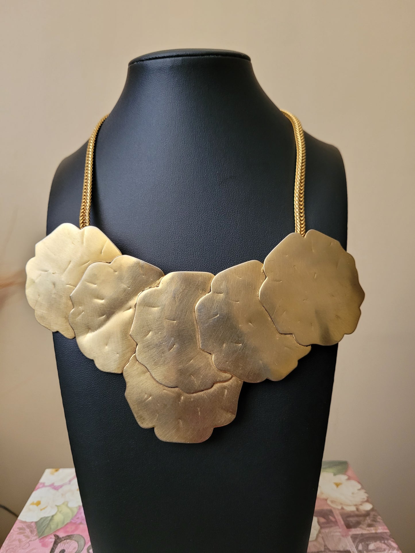 Vintage Matted Artisan Statement necklace