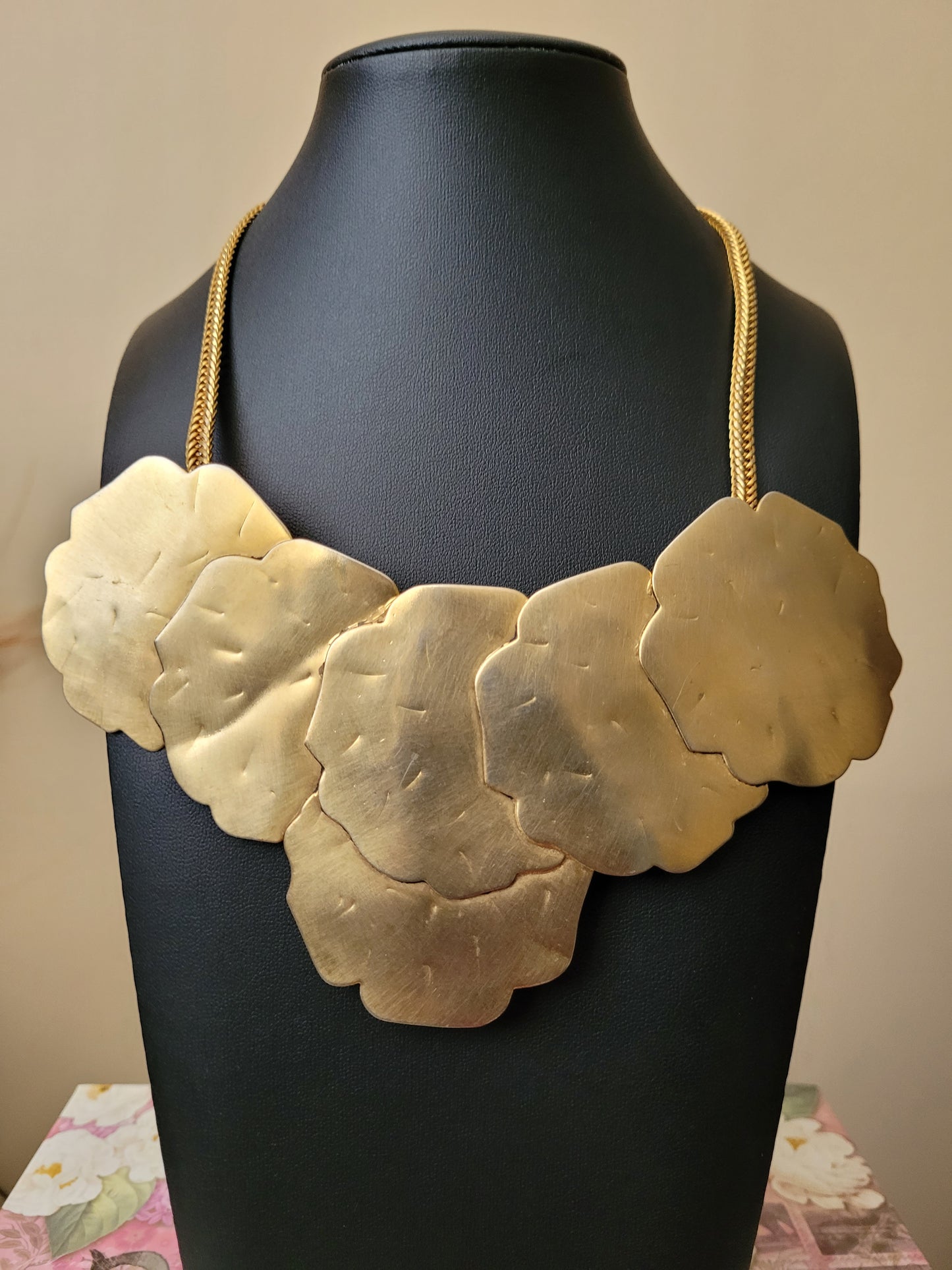 Vintage Matted Artisan Statement necklace