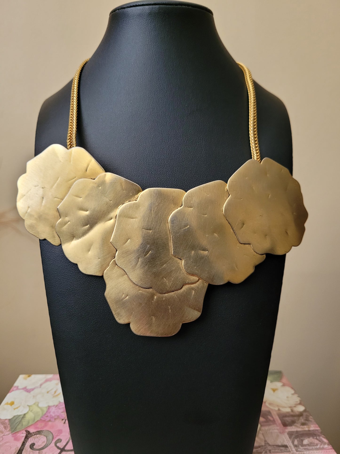Vintage Matted Artisan Statement necklace