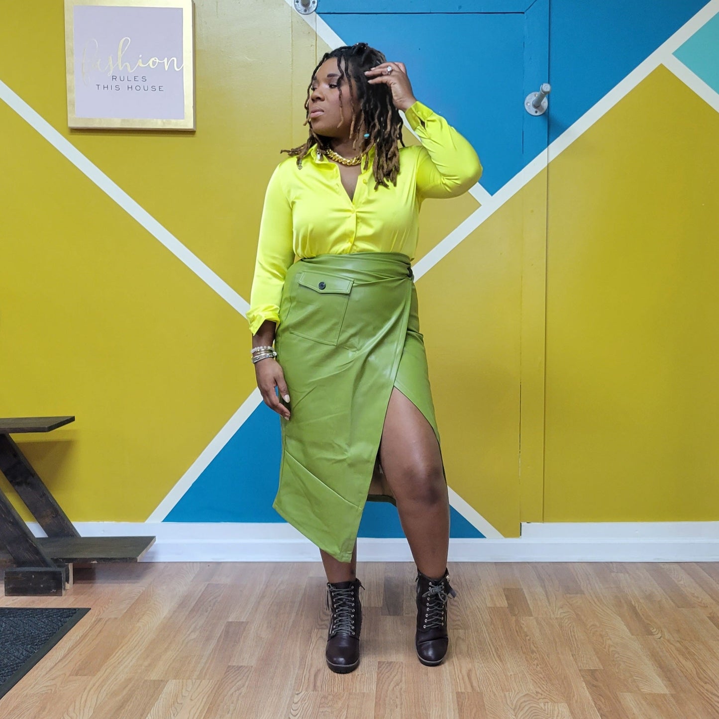 HIGH-WAISTED WRAP SKIRT