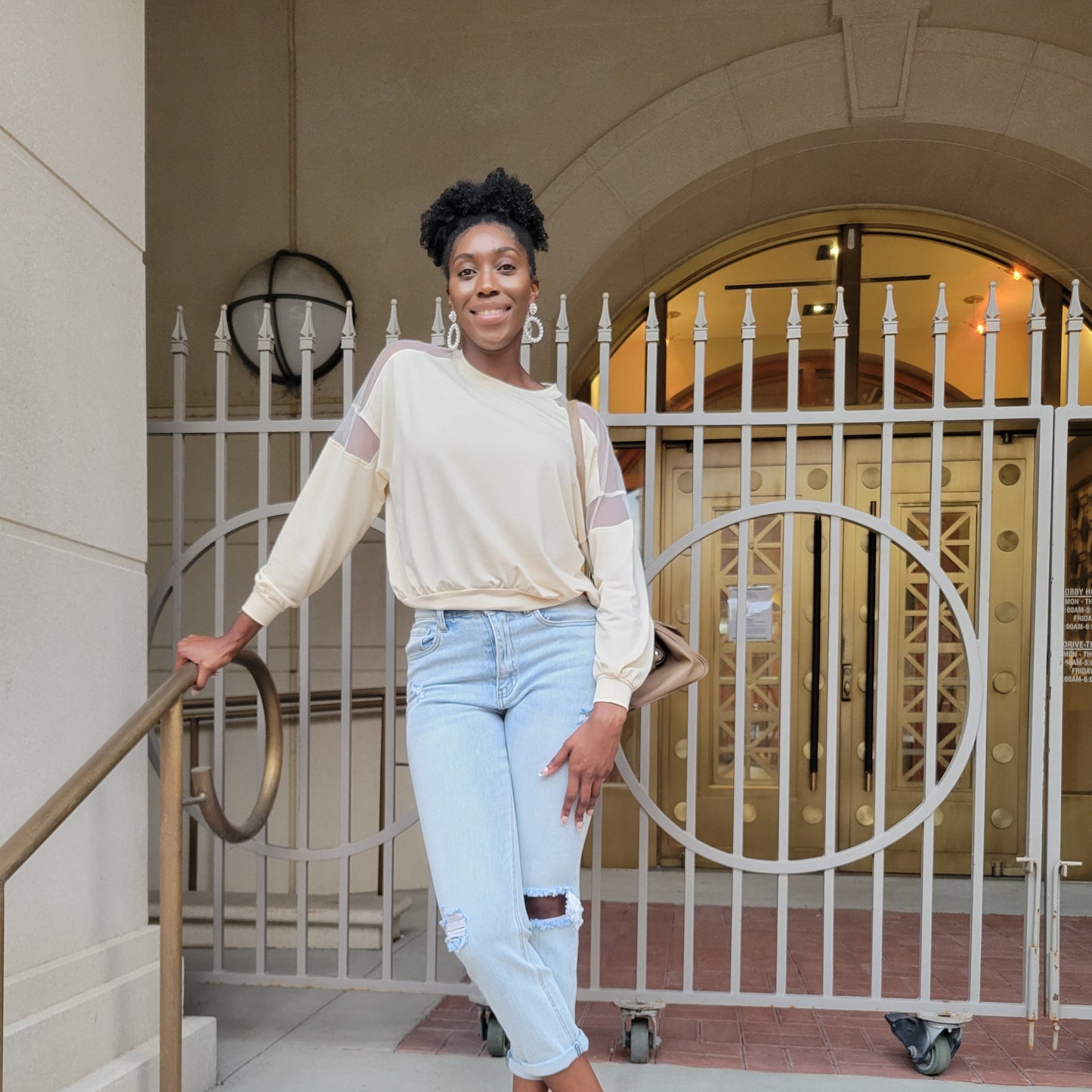 Long Sleeve Knit Mesh sweatershirt