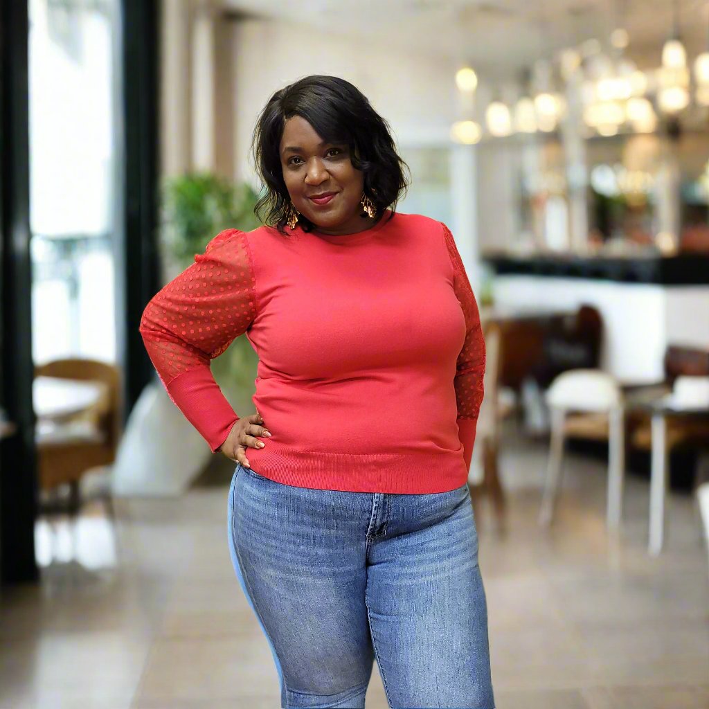 Polka Dot Crew Neck Sweater