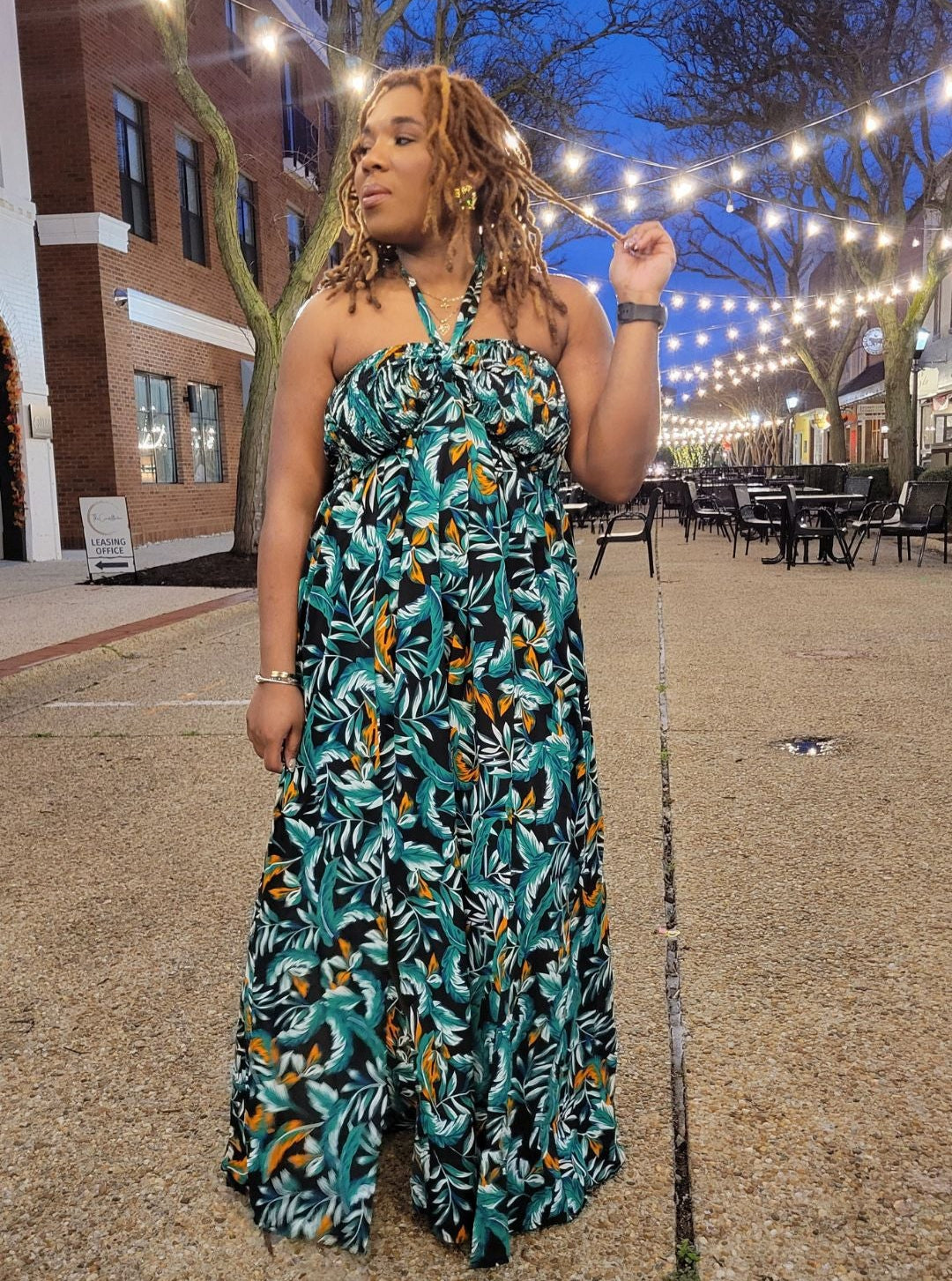 Halter Neck Slit Maxi Dress