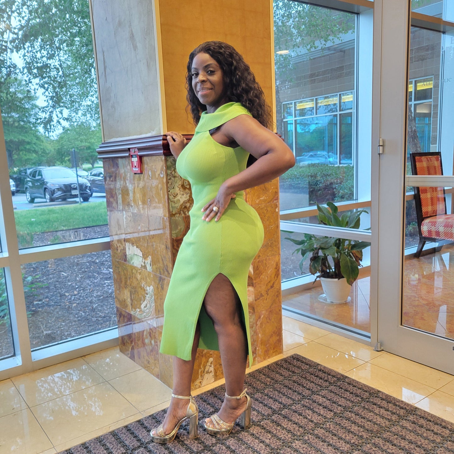 OFF THE SHOULDER MIDI DRESS