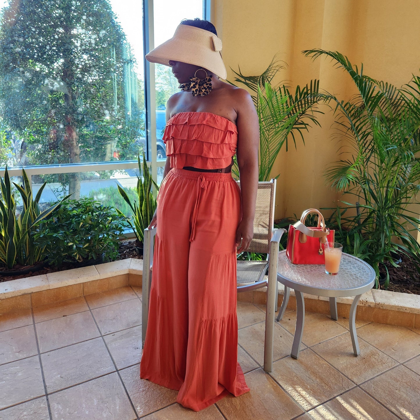 Ruffle Flowy Pant Set