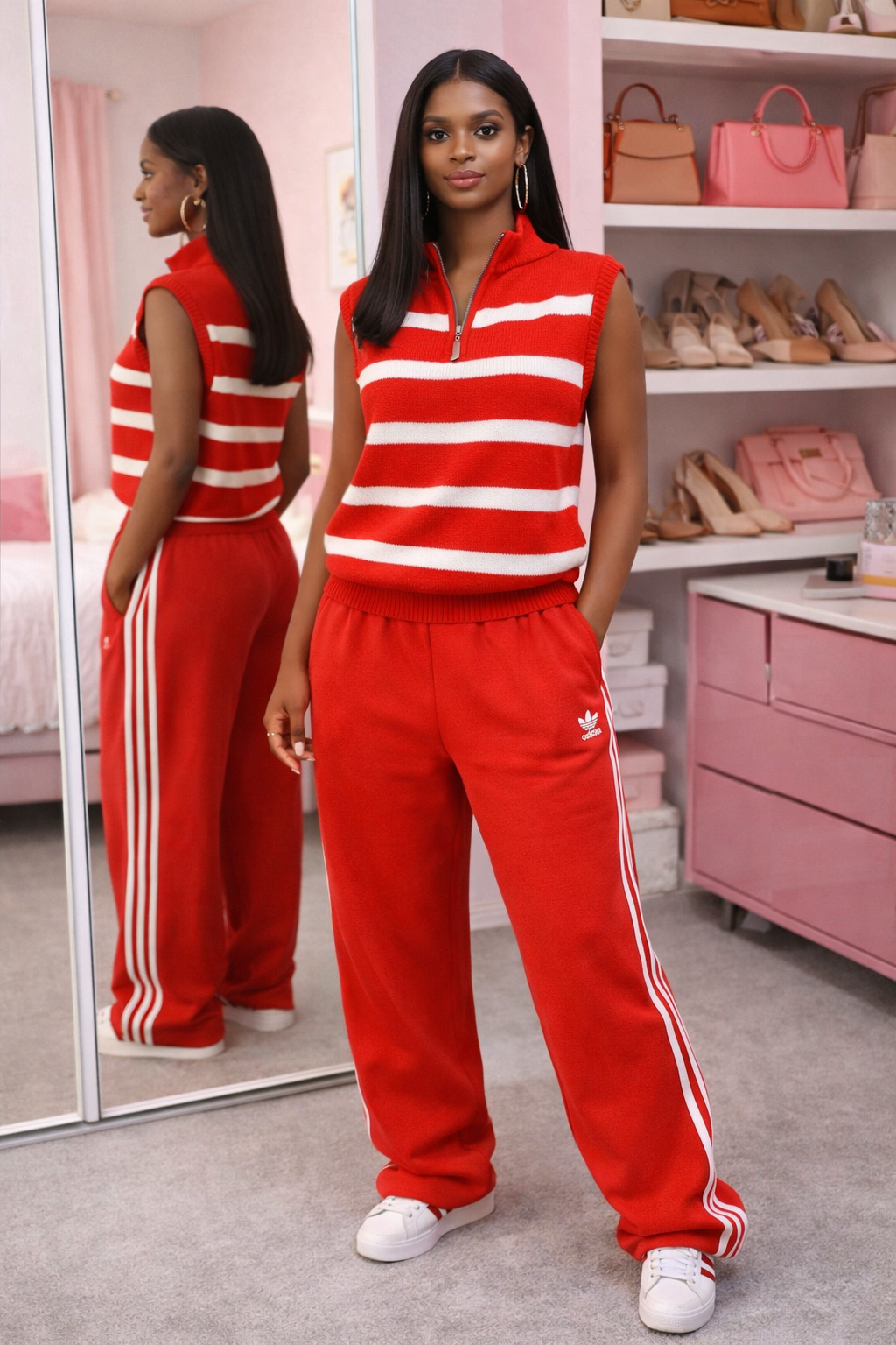 Striped Sleeveless Sweater Pullover