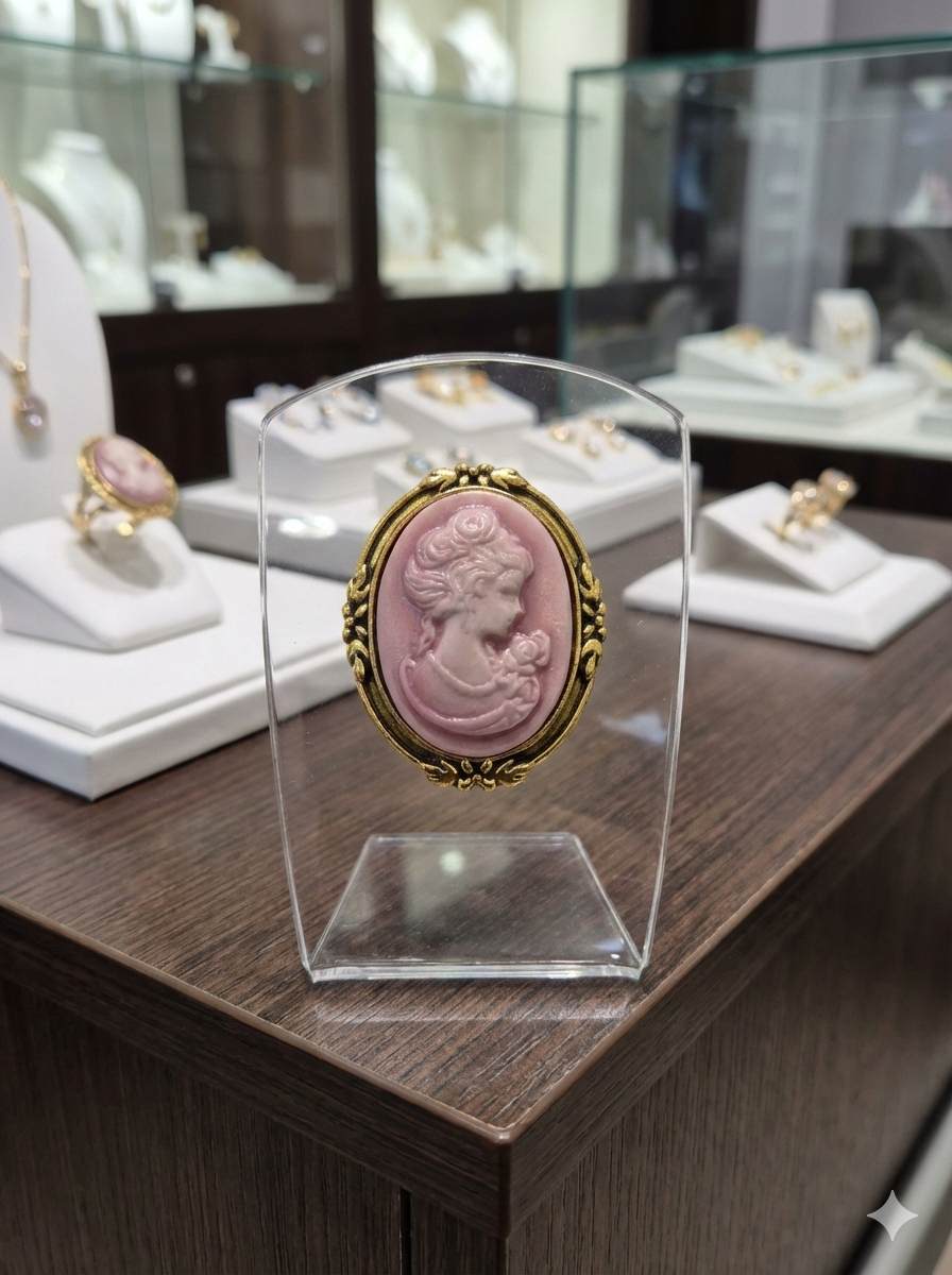 Light Purple Cameo brooch