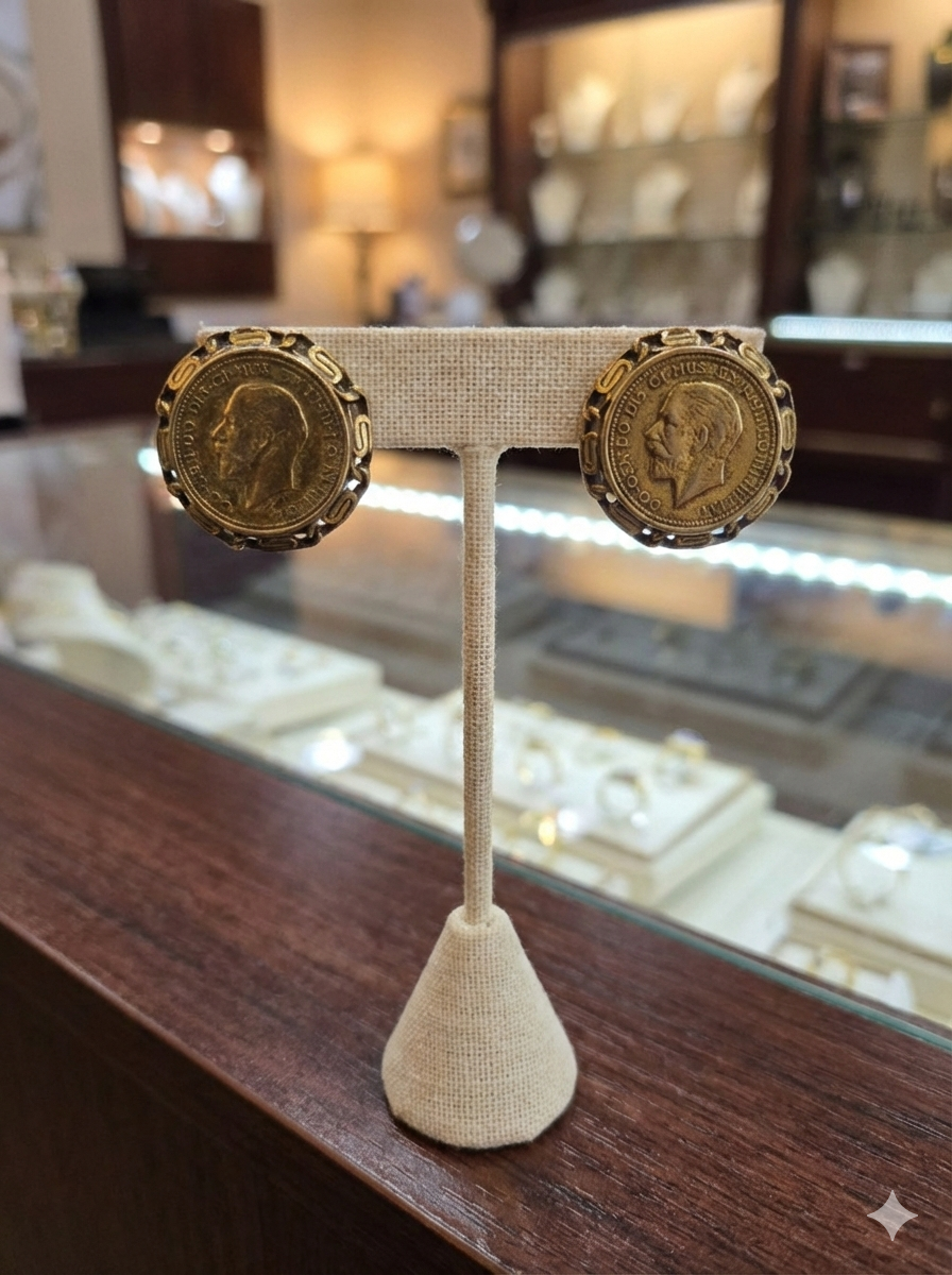 George V vintage clip on earrings