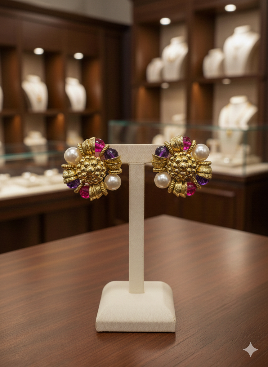 Gold Royal Clip on earrings