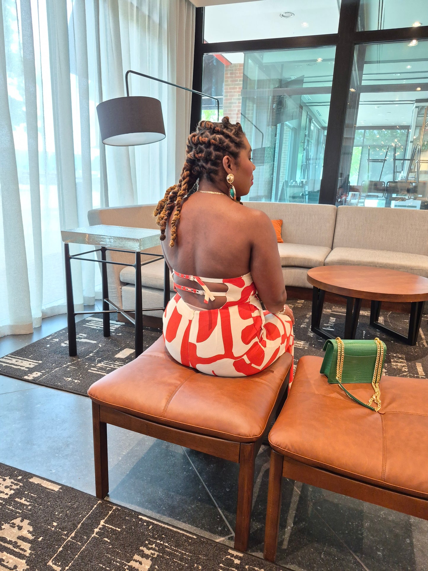 Tomato Printed Handkerchief Hem Top Jumpsuit