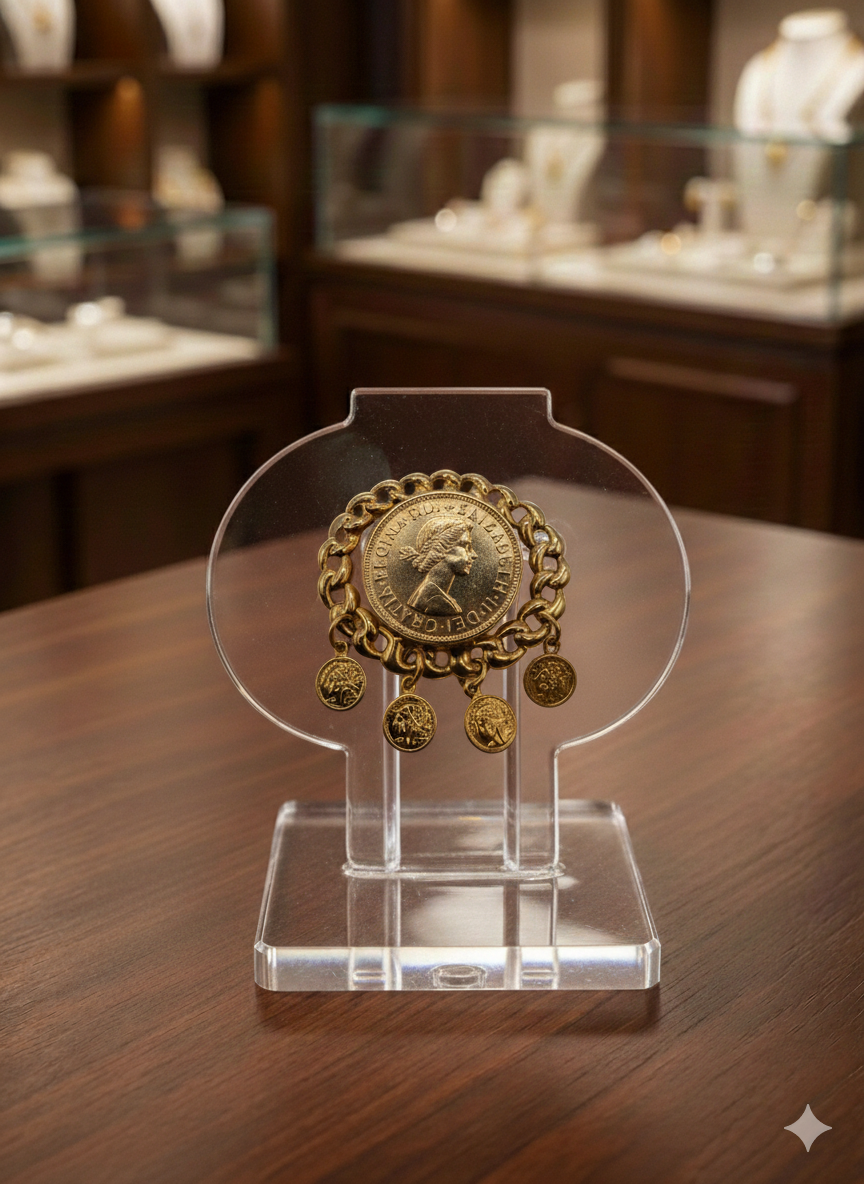 Regina Elizabeth Coin Brooch