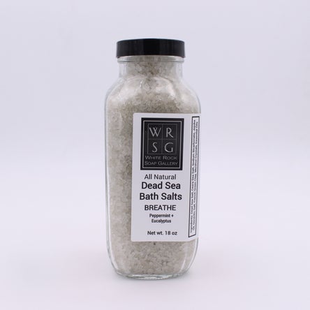 Breathe Dead Sea Bath Salts infused with Peppermint and eucalyptus Essential Oils