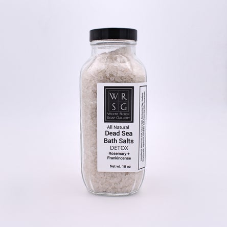 Detox Dead Sea Bath Salts infused with Rosemary and Frankincense Essential Oils