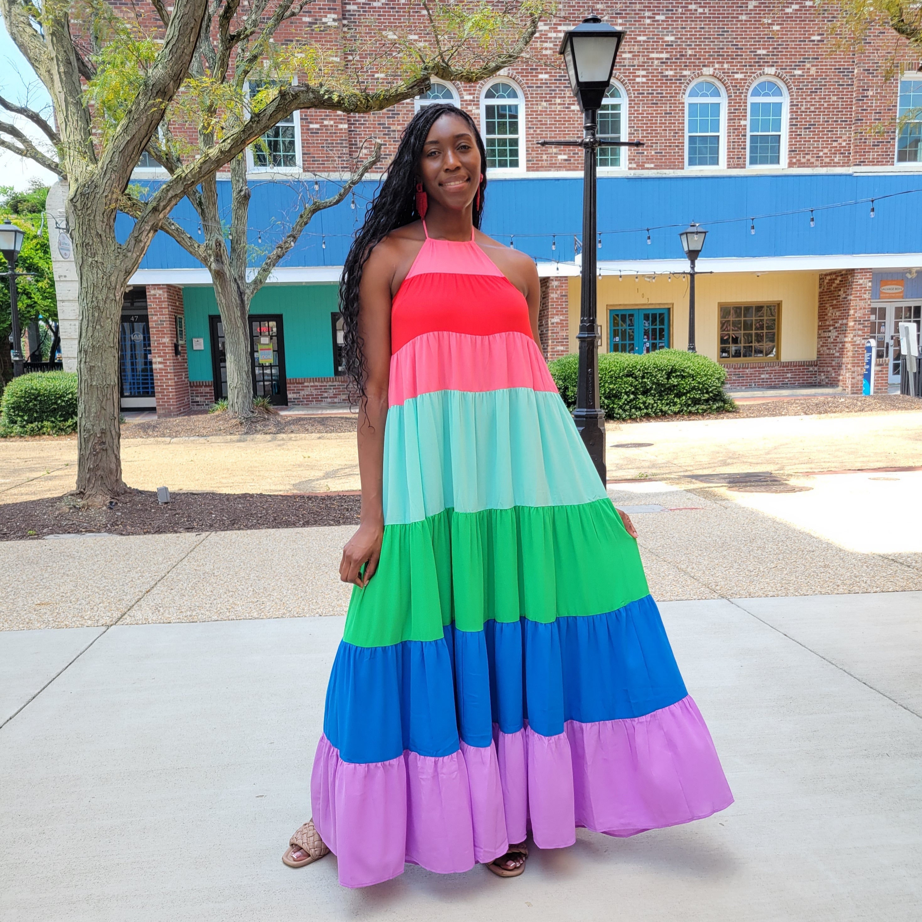 Color Block Maxi Dress – SHÁMAR