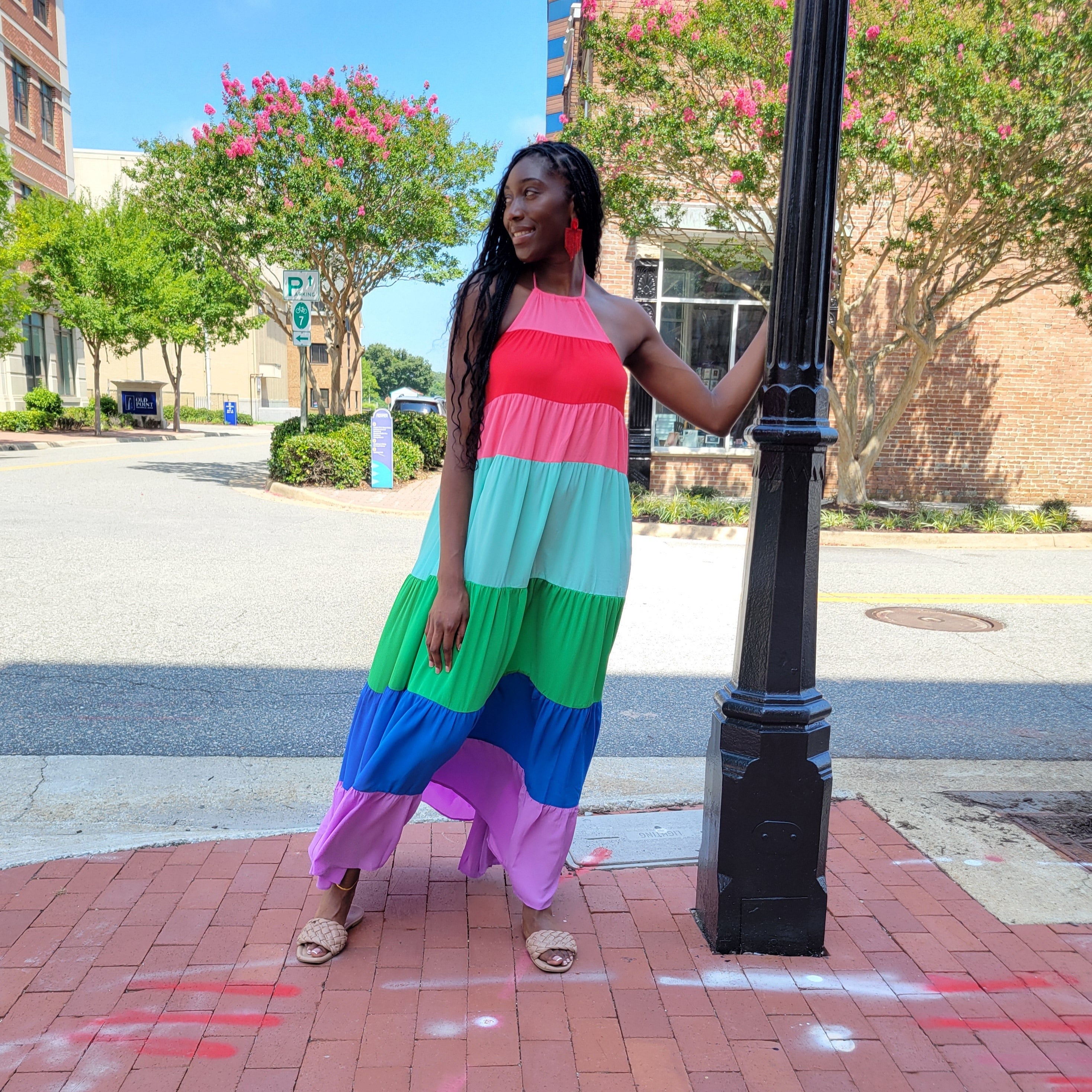 Color Block Maxi Dress – SHÁMAR