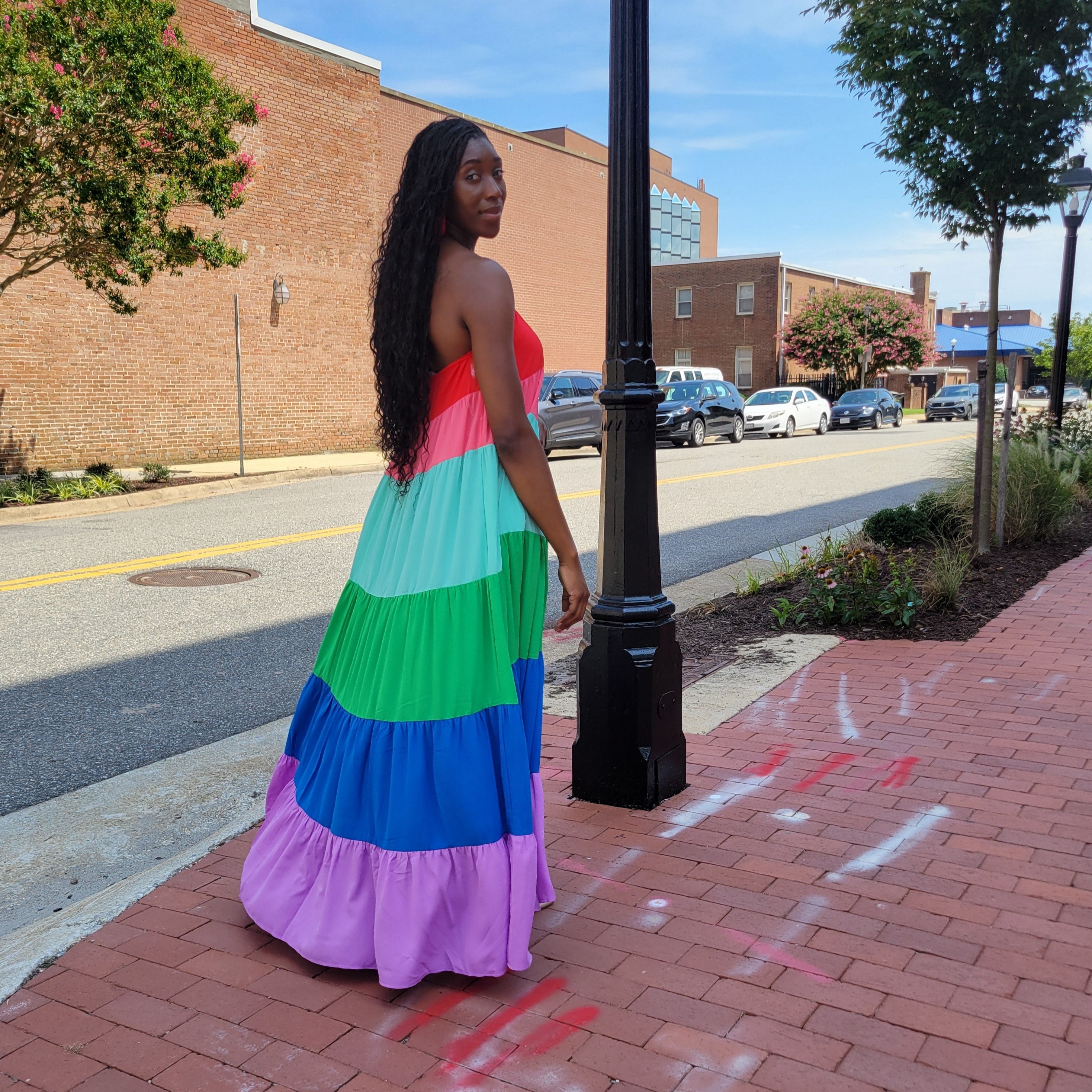 Color Block Maxi Dress – SHÁMAR