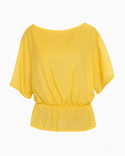 Boat Neck Textured Tunic Top