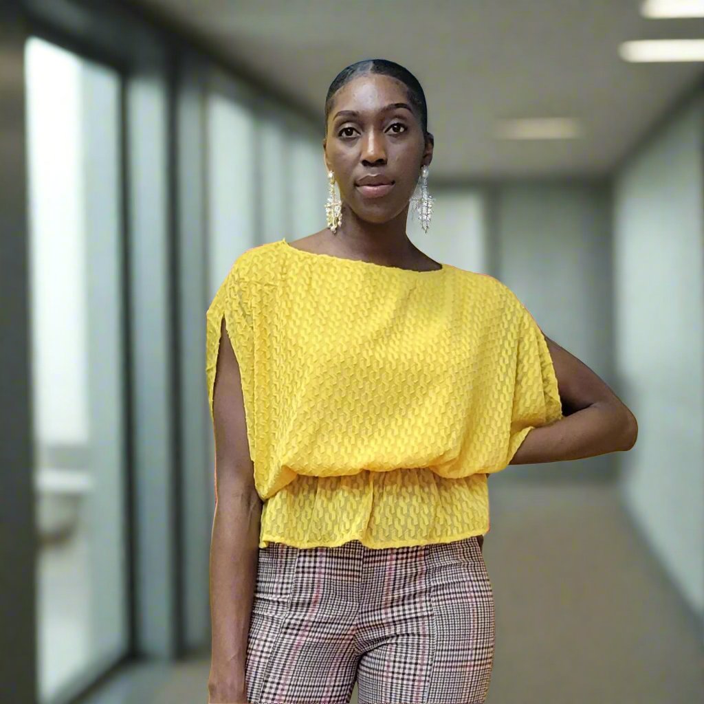 Boat Neck Textured Tunic Top