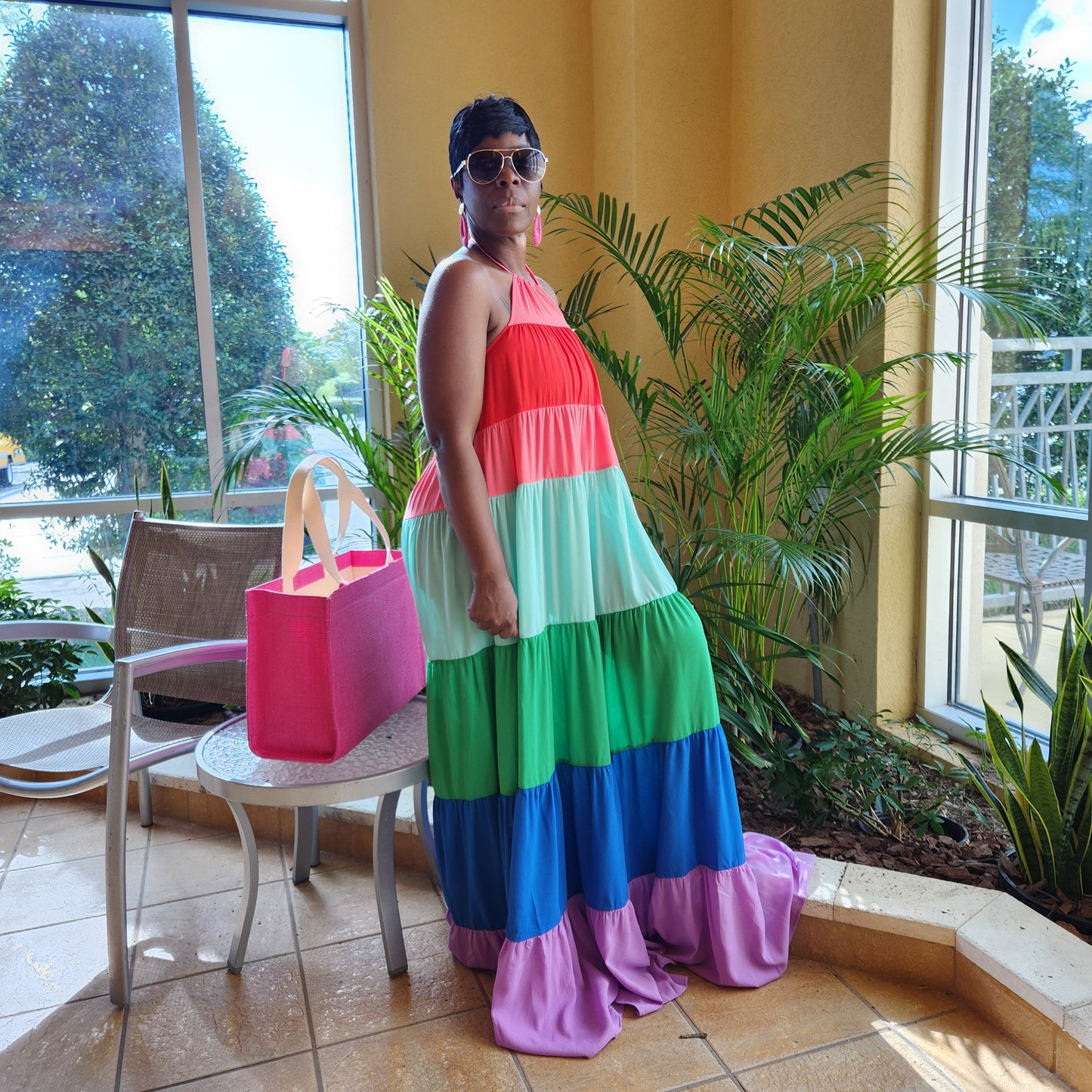 Color Block Maxi Dress