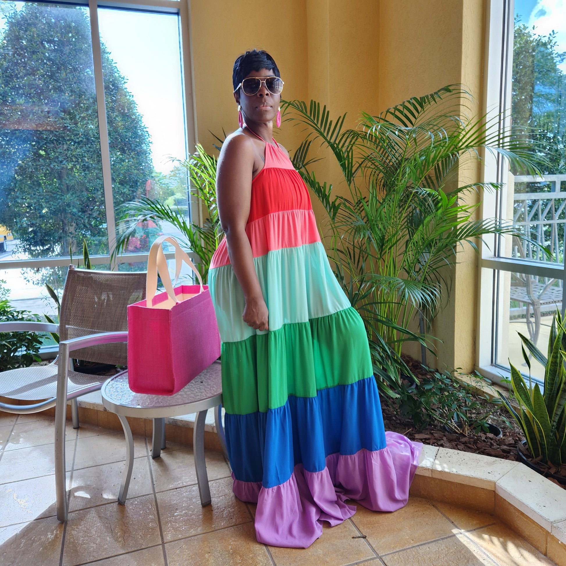 Color Block Maxi Dress