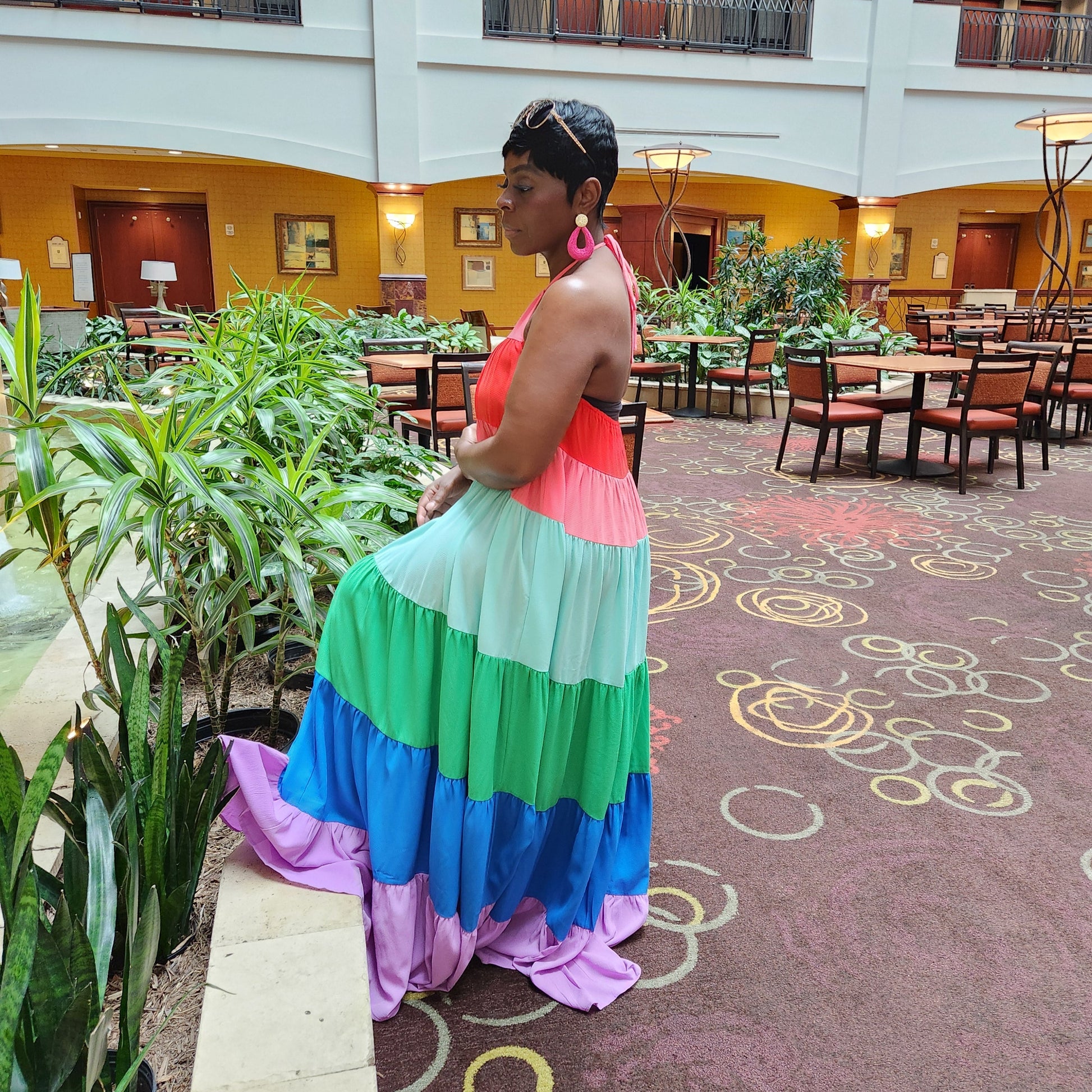 Color Block Maxi Dress