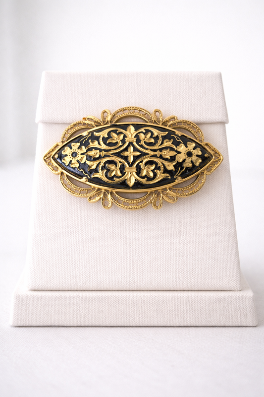 Damascene brooch