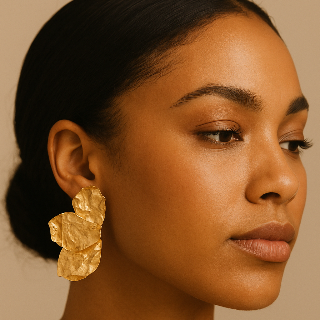 Flower Plating Alloy Drop Earrings