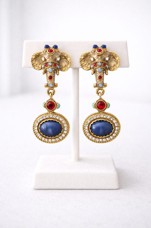 Jeweled Elephant Earrings 