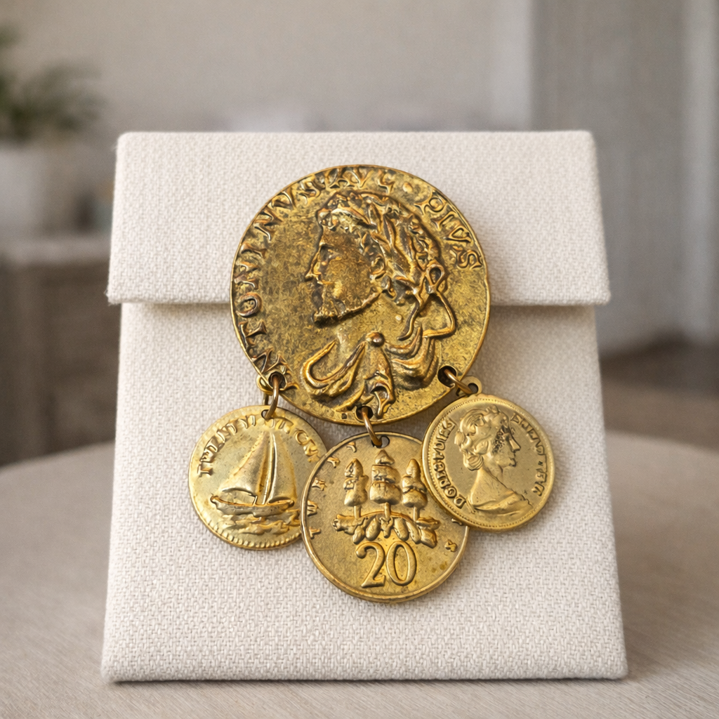Oversized Coin Brooch