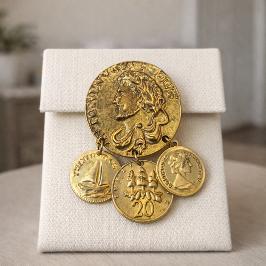 Oversized Coin Brooch