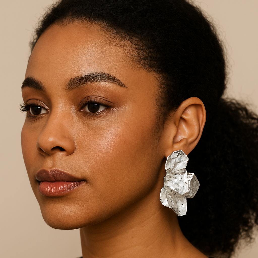 Flower Plating Alloy Drop Earrings