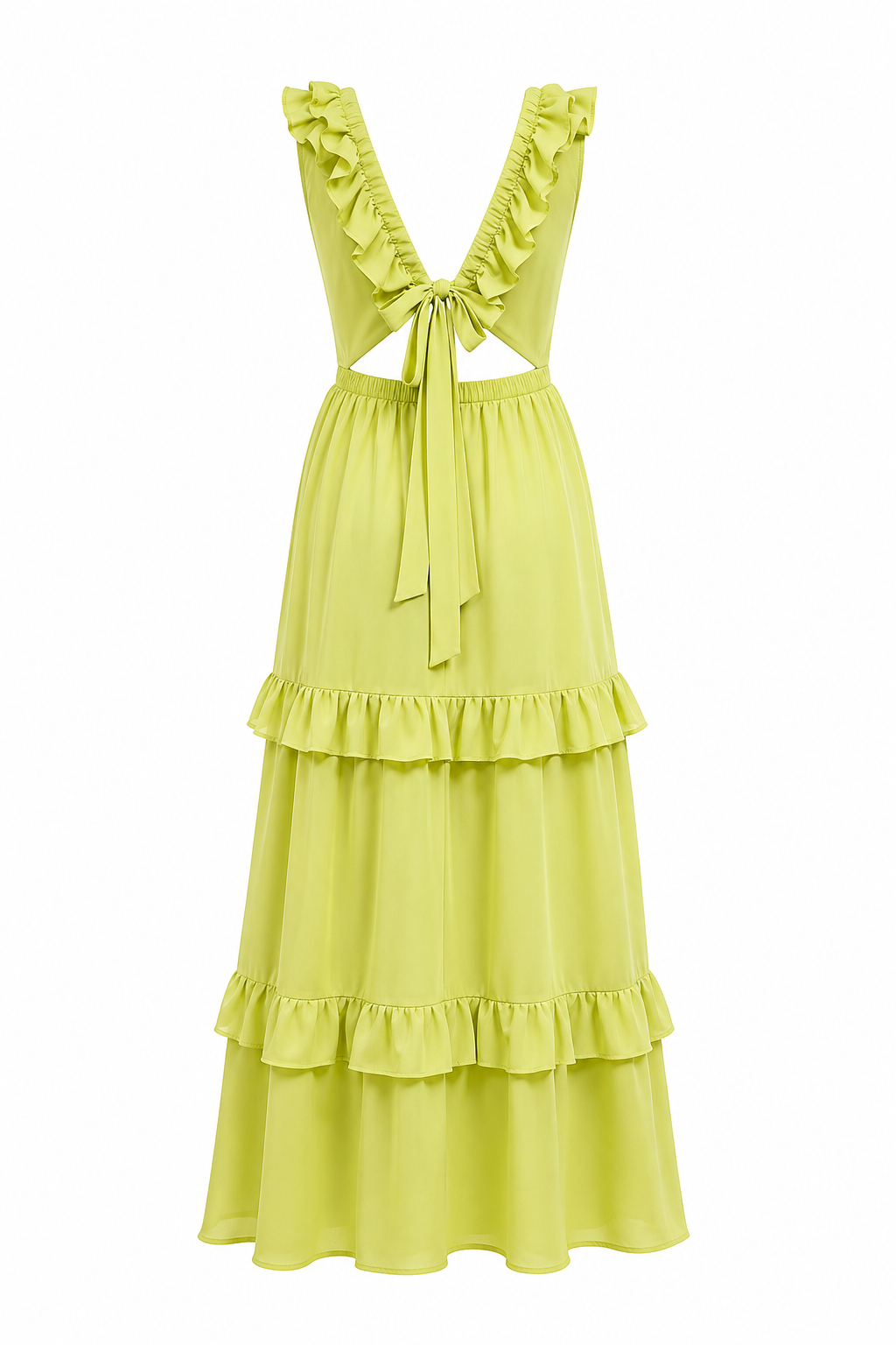 V Neck Tiered Maxi Dress