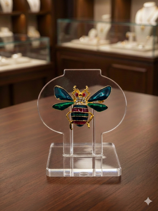 Jewel-Tone Enamel Bug Brooch