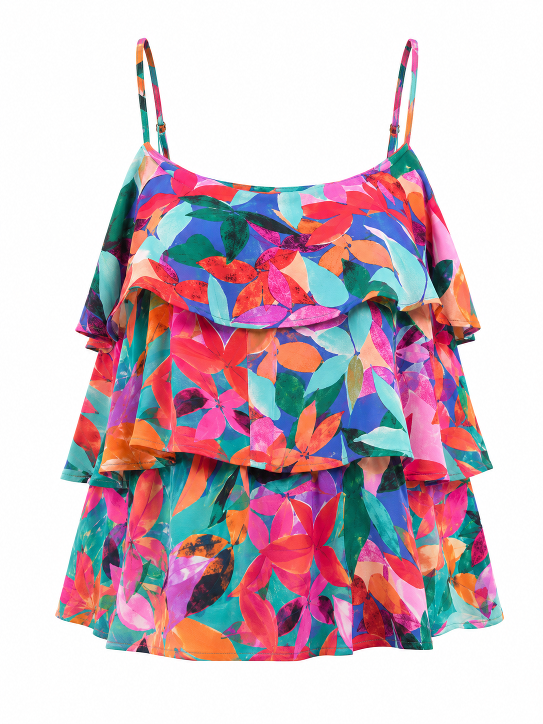 Floral Print Tired Tank Top
