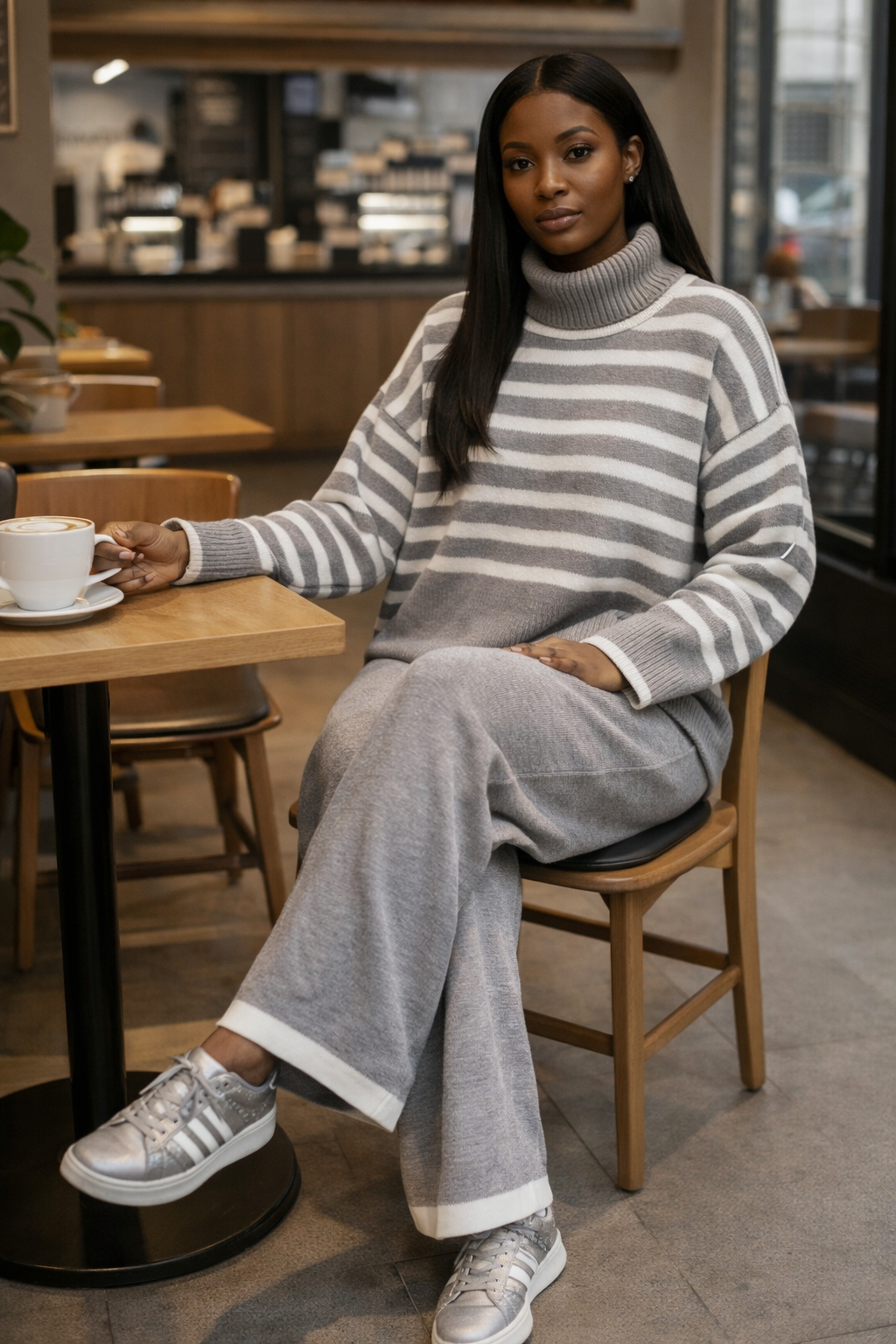 Striped Knit Sweater Set
