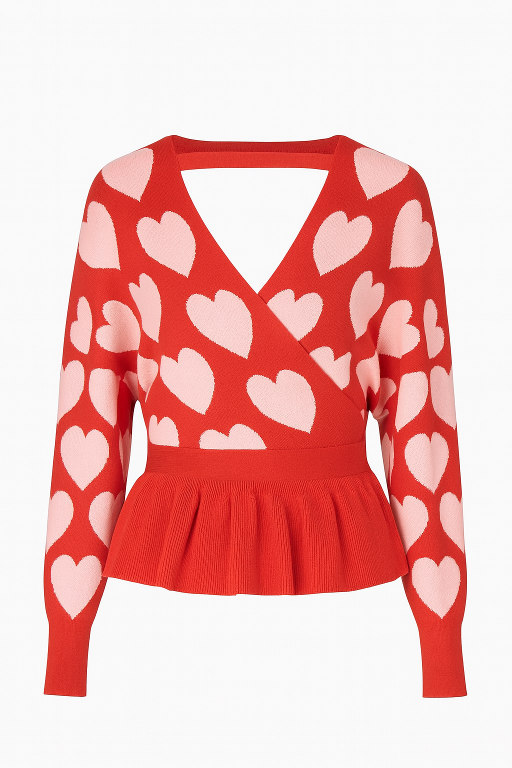 Heart Print Baby Doll Sweater