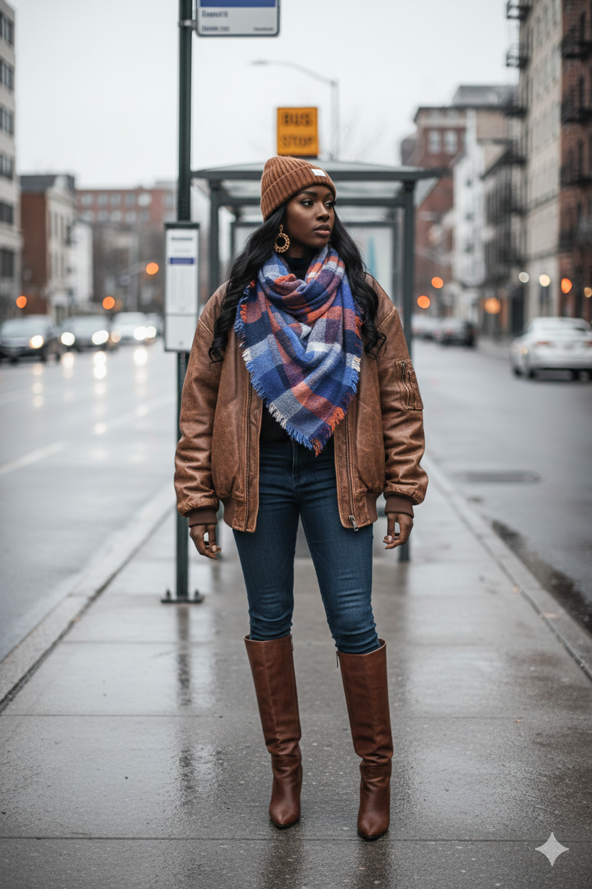 Oversized Plaid Blanket Scarf