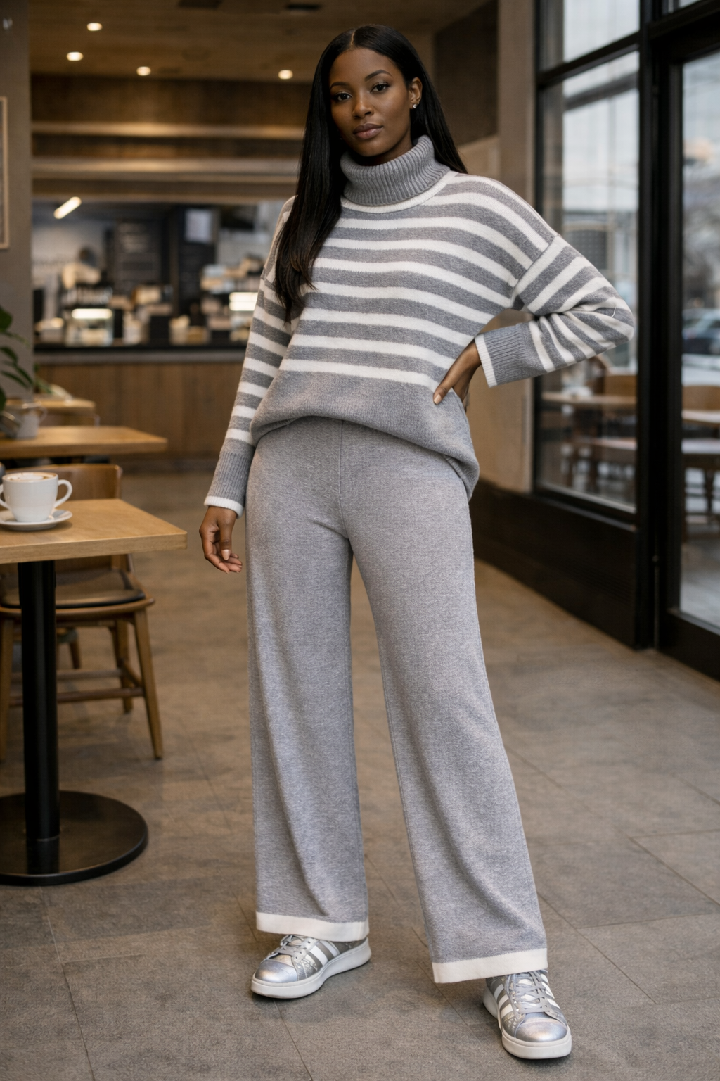 Striped Knit Sweater Set