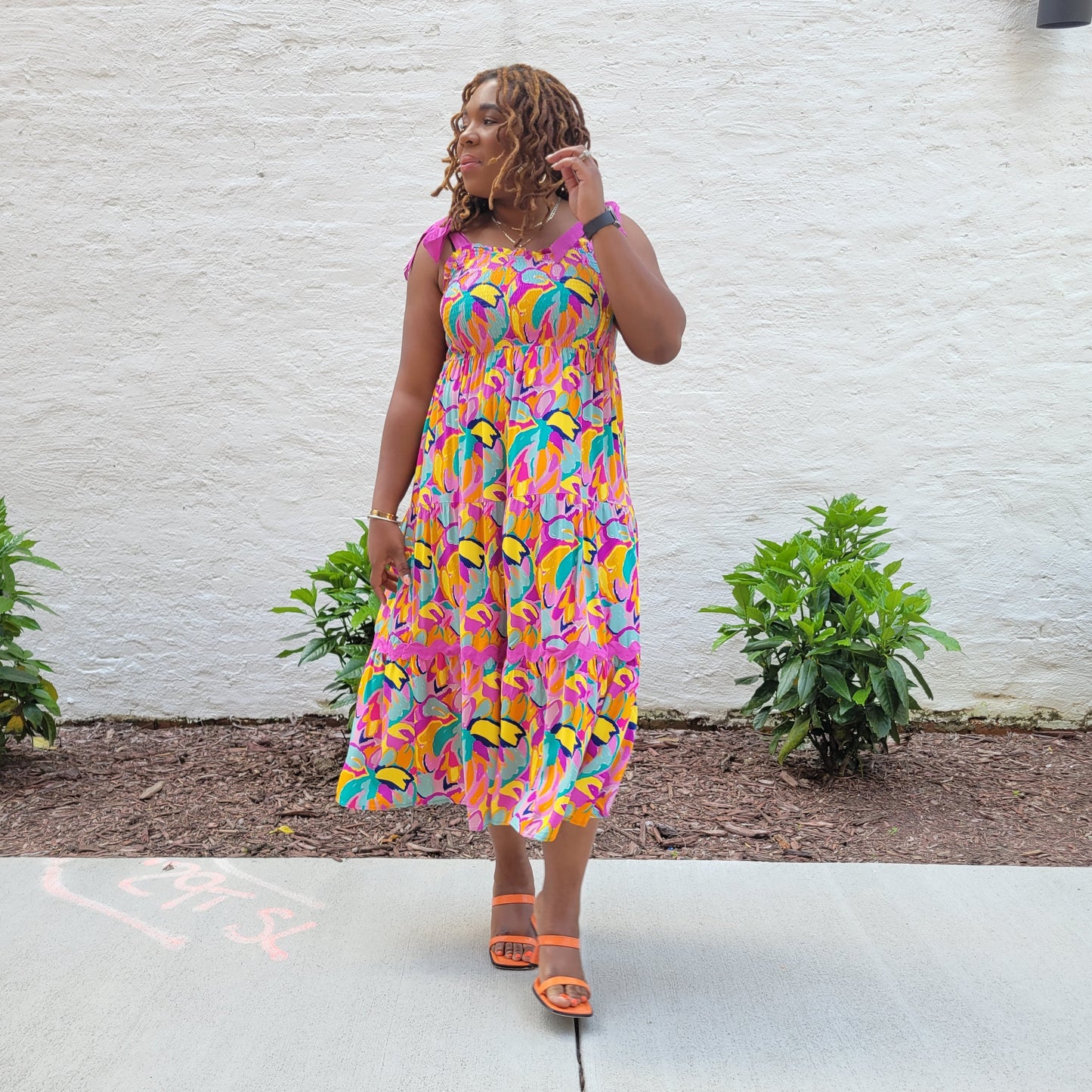 Colorful Abstract A Line Maxi Dress