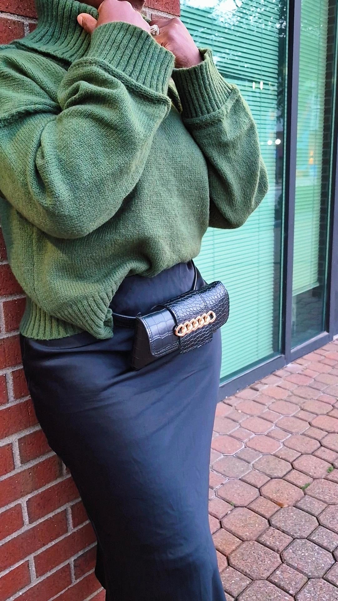 Chain Vegan Leather Belt Bag