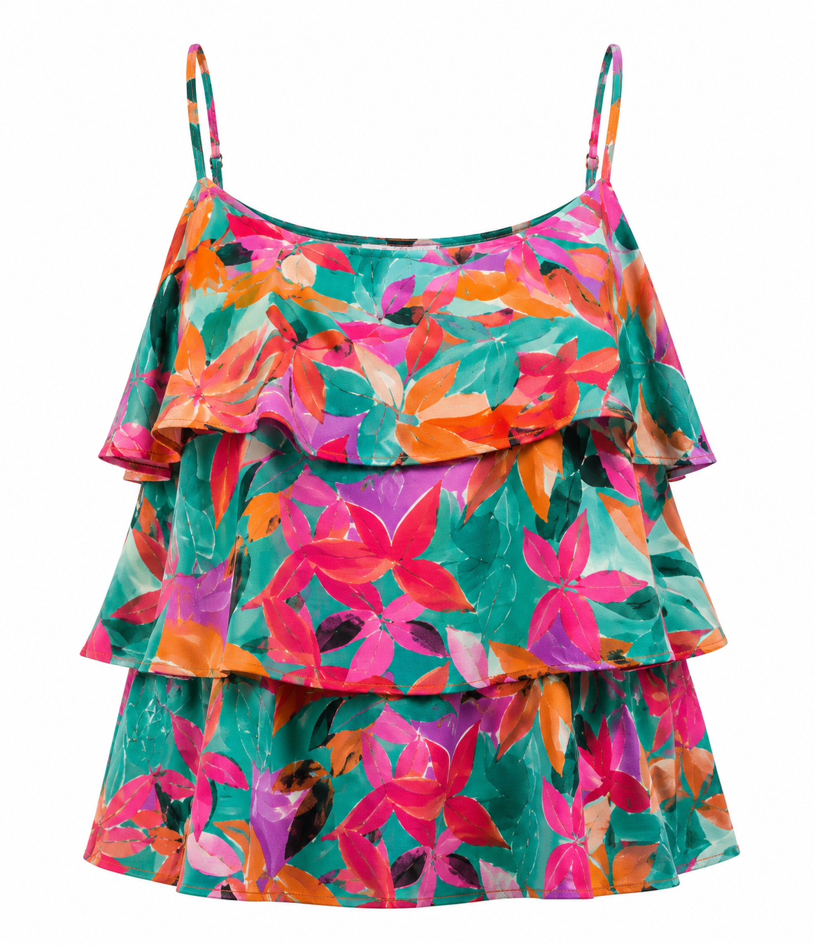Floral Print Tired Tank Top
