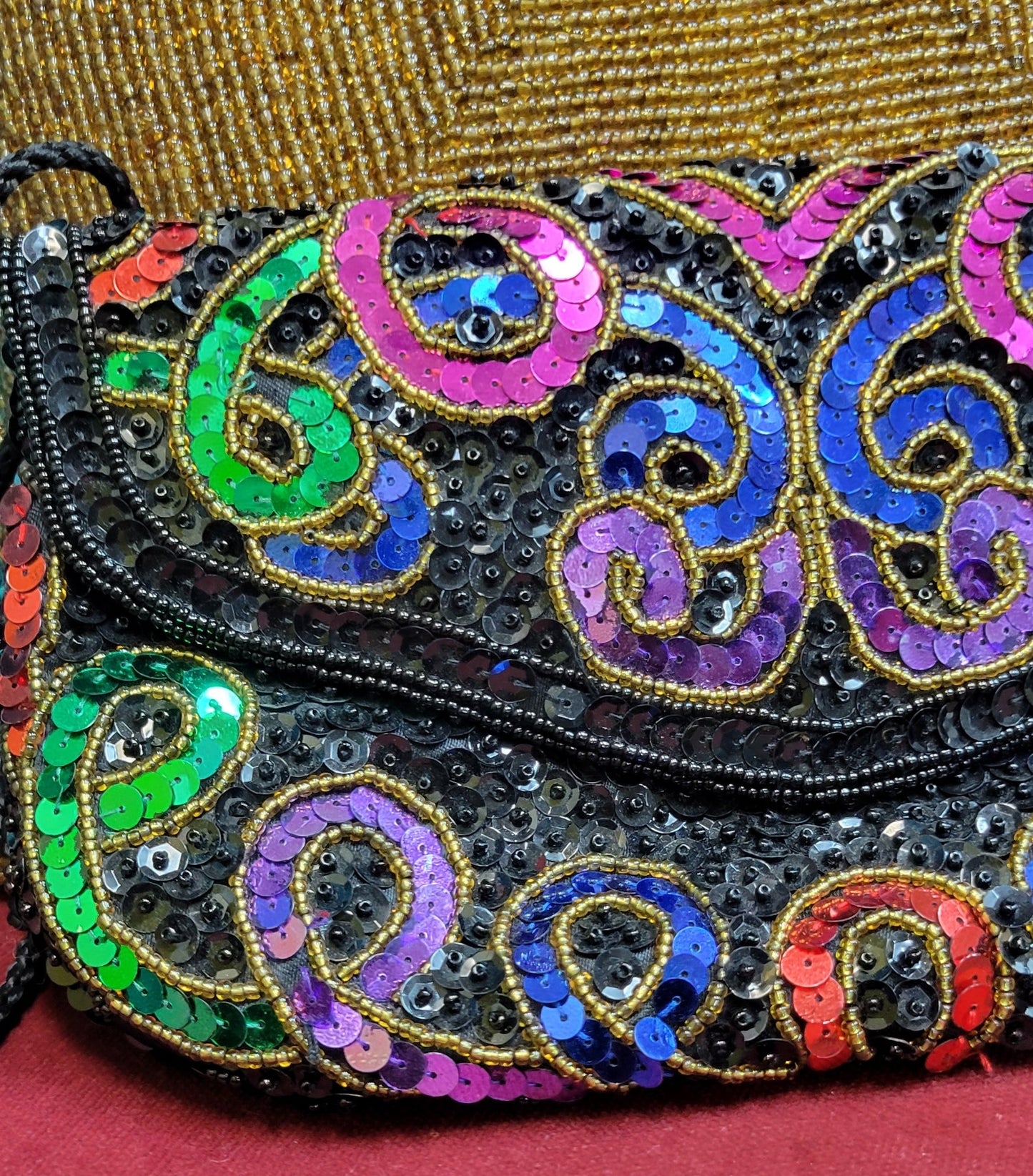 Colorful vintage sequin purse
