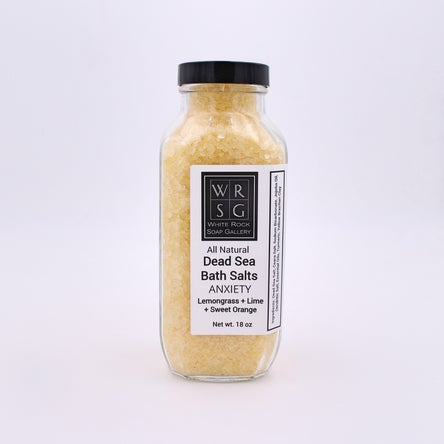 Anxiety Dead Sea Bath Salts infused with Lemongrass, lime and sweet orange Essential Oils