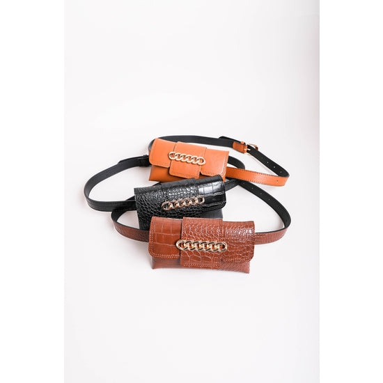 Chain Vegan Leather Belt Bag